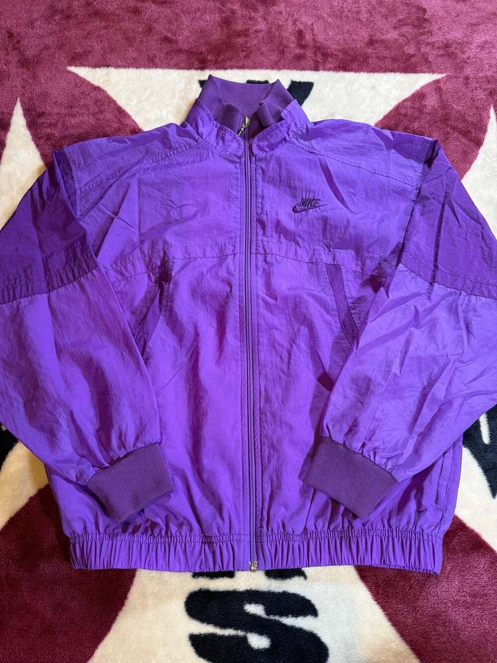 Vintage Nike Purple Nylon Windbreaker Jacket Size M